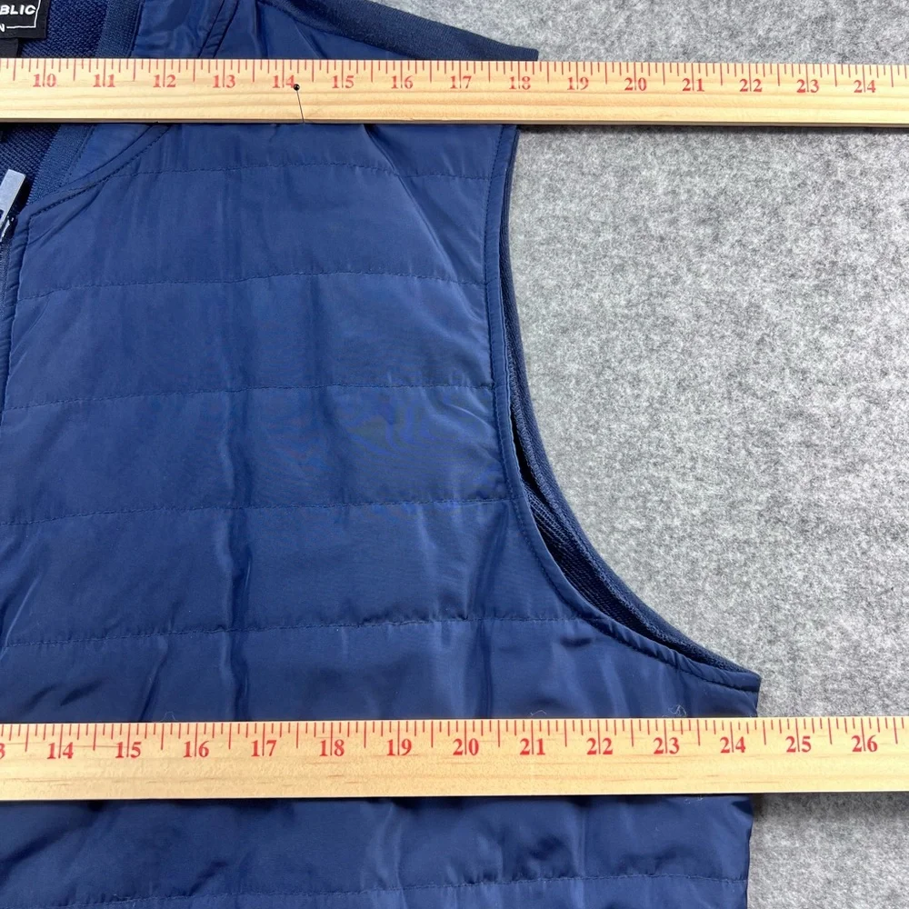 For The Republic Men's Dark Blue Quilted Vest zs XXL - Picture 7 of 11